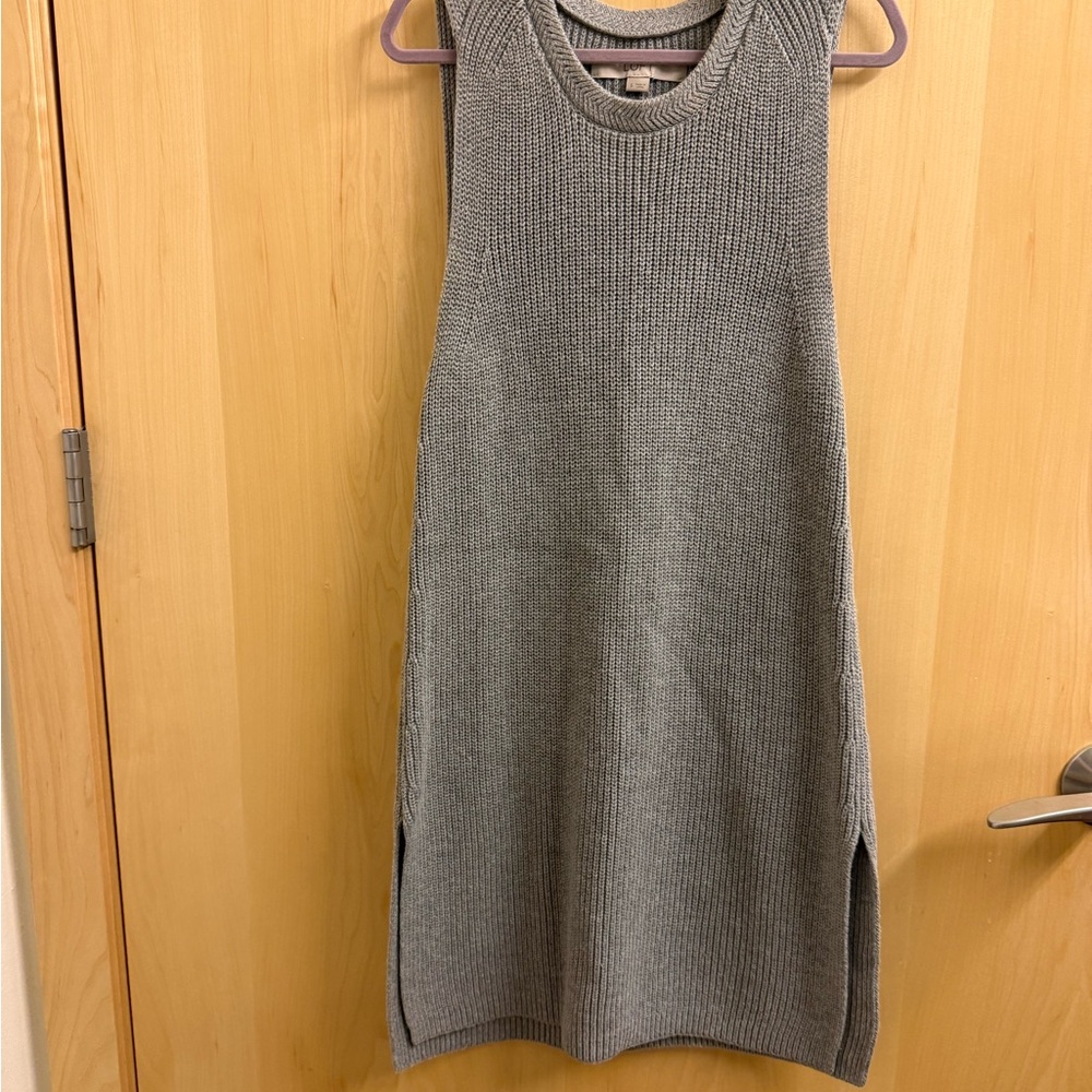Sleeveless Knit Tank/Dress in Heather Gray